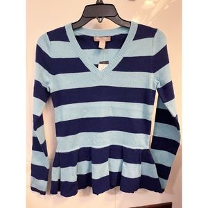 Banana Republic Navy & Blue Striped Sweater Small Petite NWT